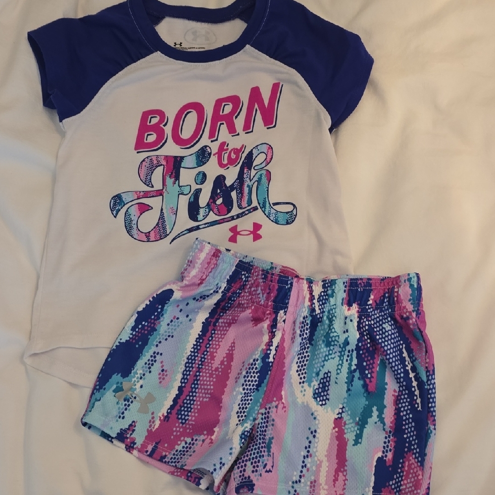Under Armour Kids' Born to Fish Tee and Vibrant Shorts Set